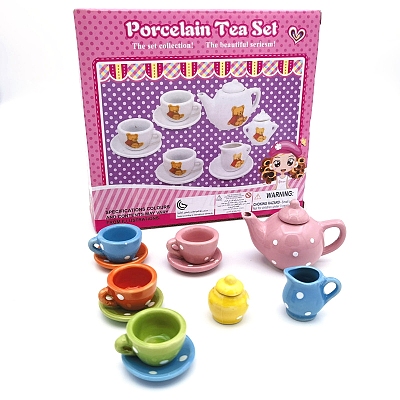 7Pcs Porcelain Tea Set Miniature Ornaments PW-WG66AC7-01-1