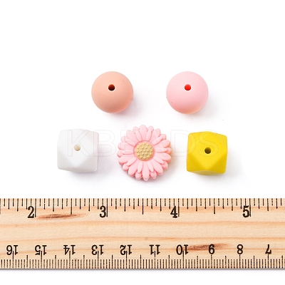 5 Styles Food Grade Eco-Friendly Silicone Beads SIL-FS0001-23-1