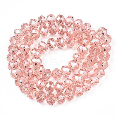 Electroplate Glass Beads Strands X-EGLA-A034-T10mm-A34-1