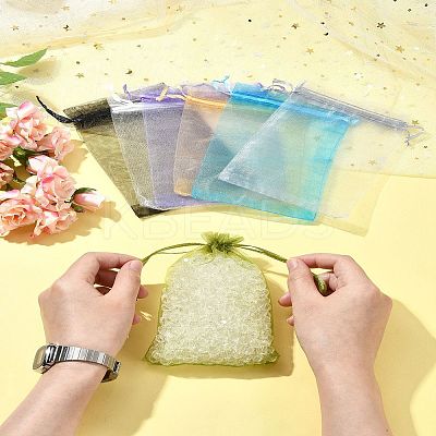 50Pcs Organza Bags Jewellery Storage Pouches Wedding Favour Party Mesh Drawstring Gift OP-FS0001-05D-1