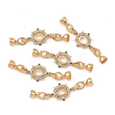 SHEGRACE Flower Brass Micro Pave Clear Cubic Zirconia Fold Over Clasps XGRQ58041-783G-1-1