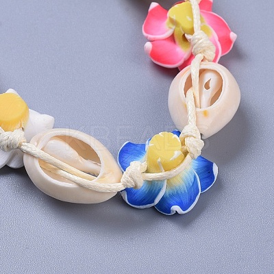 Adjustable Cowrie Shell Braided Bead Bracelets BJEW-JB04274-1