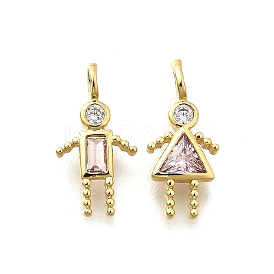 Brass Micro Pave Cubic Zirconia Pendants KK-D339-02G-10-1