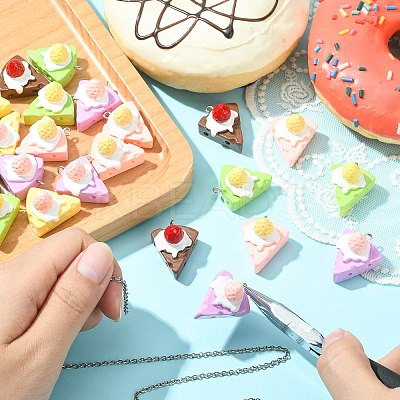 30Pcs 5 Colors Opaque Resin Imitation Food Pendants RESI-CJ0003-45-1