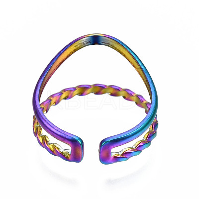 Double Line Cuff Rings RJEW-N038-021-1