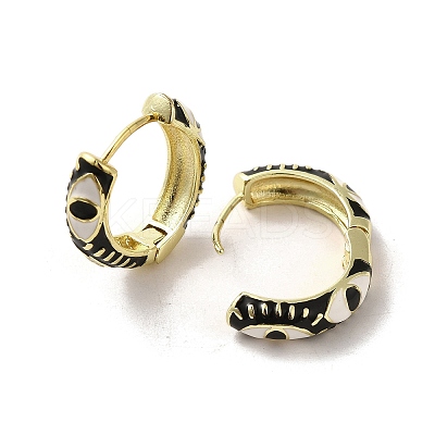 Horse Eye Real 18K Gold Plated Brass Hoop Earrings EJEW-Q797-07G-03-1