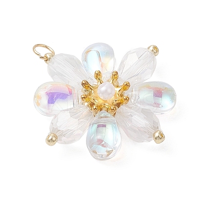 Glass Beaded Pendants PALLOY-MZ01186-01-1