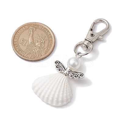 Angel Spiral Shell Pendant Decooration HJEW-JM01964-1