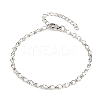 201 Stainless Steel Bulb Link Chains Chain Bracelets for Women LS-BJEW-G767-01B-P-1