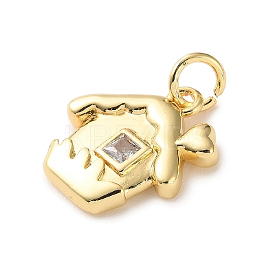 Brass Micro Pave Cubic Zirconia Pendants LS-KK-I383-05G-02-1