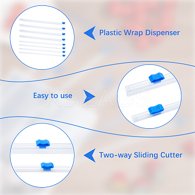 8Pcs 2 Styles Plastic Reusable Cling Film Slide Cutter AJEW-CP0007-86-1