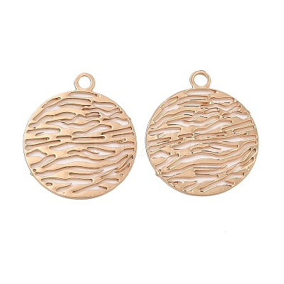 Long-Lasting Plated Brass Filigree Charms KK-K336-24KCG-1