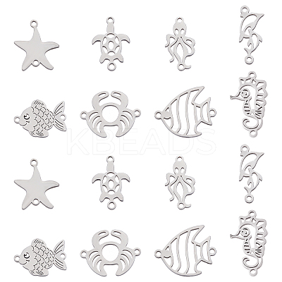 16Pcs 8 Style 201 Stainless Steel Links connectors STAS-BC0007-25-1