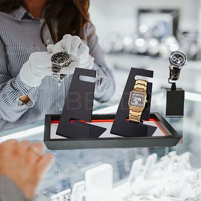 L Shaped Acrylic Single Watch Display Stands ODIS-WH0086-089B-02-1
