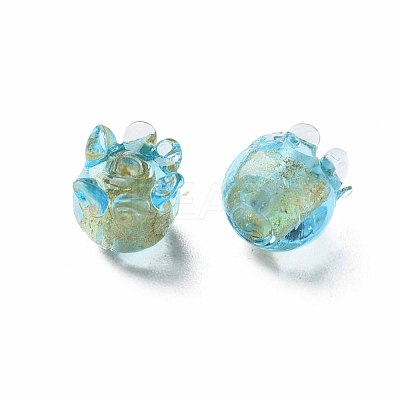 Handmade Gold Foil Lampwork Beads FOIL-T004-04B-1