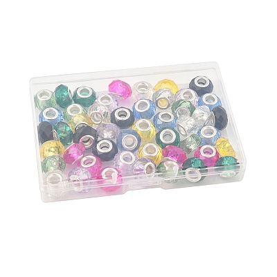 48Pcs 8 Colors Handmade Glass European Beads GLAA-FS0002-14-1