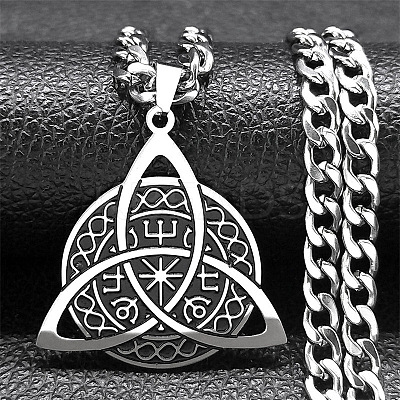 201 Stainless Steel Enamel Pendant Necklaces NJEW-P293-02P-1