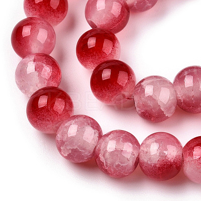 Crackle Baking Paint Imitation Jade Glass Beads Strands LS-DGLA-T003-6mm-11-1