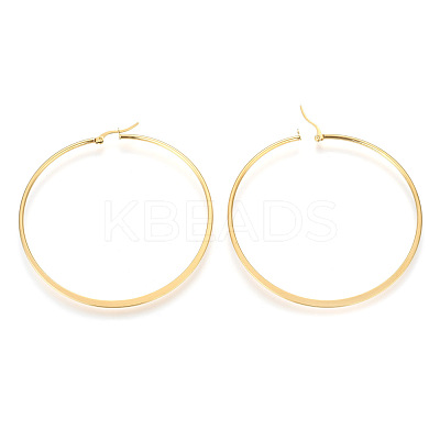 304 Stainless Steel Big Hoop Earrings EJEW-J226-001G-1