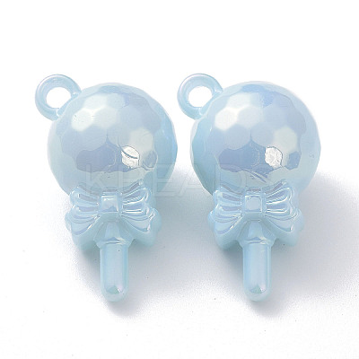 UV Plating Rainbow Iridescent Acrylic Pendants OACR-F008-03-1