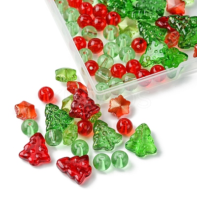 80Pcs 7 Styles Transparent Glass Beads Strands EGLA-FS0001-45-1