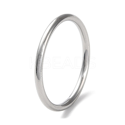 Non-Tarnish 304 Stainless Steel Simple Plain Band Finger Ring for Women Men RJEW-F152-01E-P-1