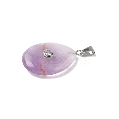 Natural Amethyst Pendants G-P599-02P-11-1