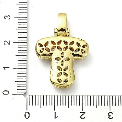 Brass Micro Pave Clear Cubic Zirconia Pendants KK-M279-01G-T-1
