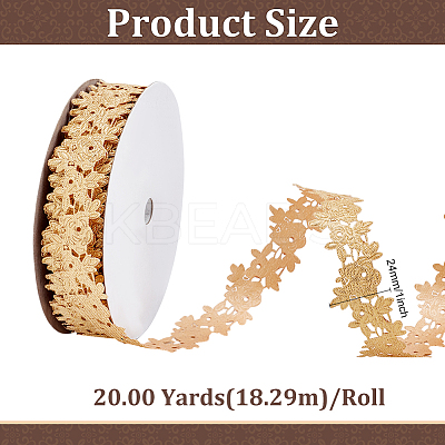Polyester Flower Lace Trim Ribbon OCOR-WH0105-094-1