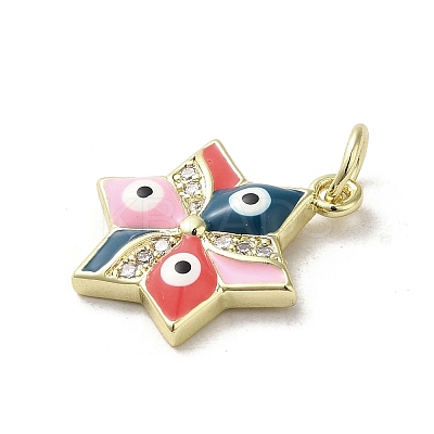 Brass Micro Pave Cubic Zirconia Pendants KK-E092-17G-05-1