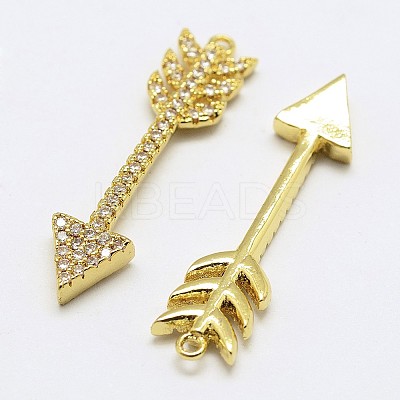 Brass Micro Pave Cubic Zirconia Pendants ZIRC-F036-04-NR-1
