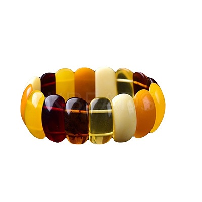 Rectangle Synthetic Amber Stretch Bracelets for Women FIND-PW0021-03-1-1
