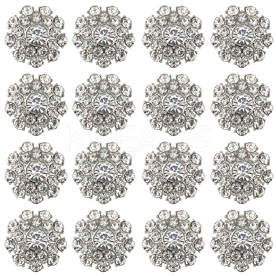 16Pcs 1-Hole Alloy Shank Buttons BUTT-GF0001-27-1