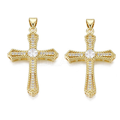 Brass Micro Pave Cubic Zirconia Pendants KK-N227-86A-1