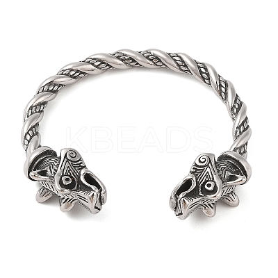Viking 304 Stainless Steel Open Cuff Bangles for Men BJEW-U001-07A-G-1