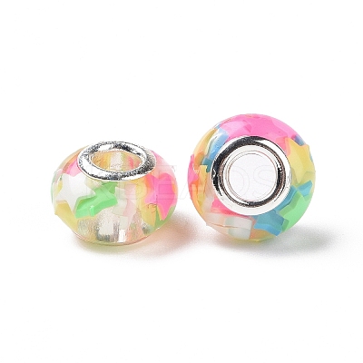 Transparent Resin European Rondelle Beads RPDL-P005-01P-12-1