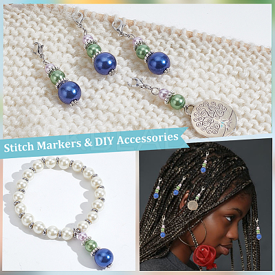 Round & Flat Round Pendant Stitch Markers HJEW-AB00302-1