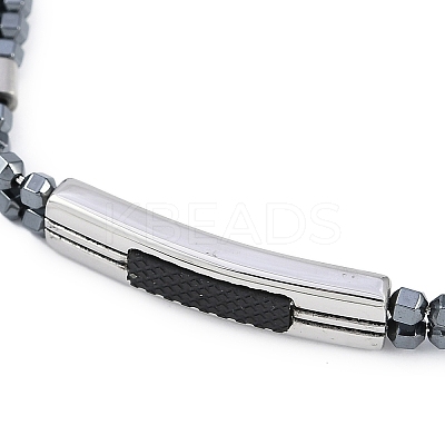 Synthetic Non-magnetic Hematite Beaded Bracelets BJEW-S156-05P-D-1