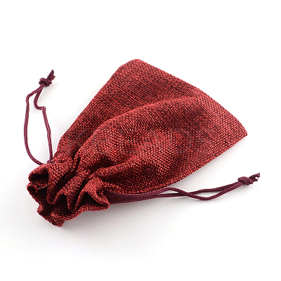 Burlap Packing Pouches Drawstring Bags X-ABAG-Q050-13x18-06-1