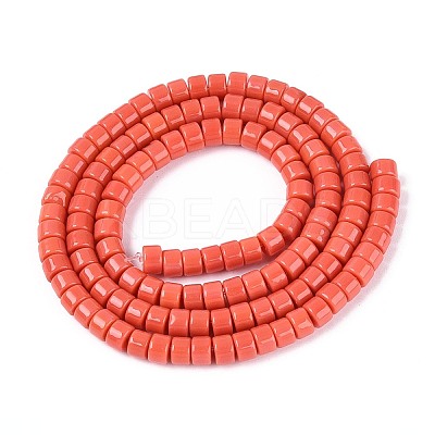Opaque Solid Color Glass Beads Strands GLAA-N026-2x4mm-05-1