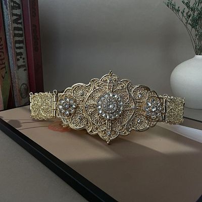 Alloy Crystal Rhinestone Flower Bride Wedding Dree Chain Belts FS-WG3EE17-01-1