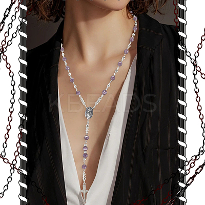 DIY Rosary Bead Necklaces Making Finding Kits DIY-SC0031-63-1