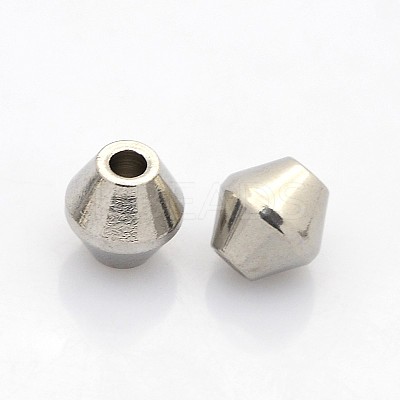 Tarnish Resistant Bicone 201 Stainless Steel Beads STAS-N044-15-1