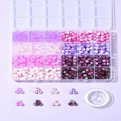 DIY Round Acrylic Beads Bracelets Jewelry Making Kits DIY-FS0007-40-1