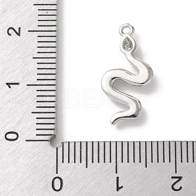 Brass Micro Pave Clear Cubic Zirconia Pendants KK-S505-01P-1