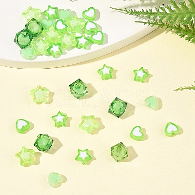 200Pcs 5 Styles Transparent Acrylic Beads TACR-FS0001-54B-1