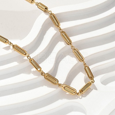 304 Stainless Steel Spiral Link Chain Necklaces NJEW-S442-10G-1