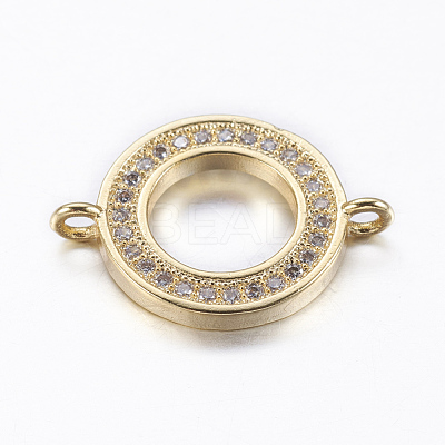 Brass Micro Pave Cubic Zirconia Links ZIRC-E136-51G-1