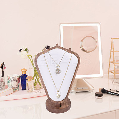 Bust Shaped Wooden Necklace Display Stands NDIS-WH0003-018D-1