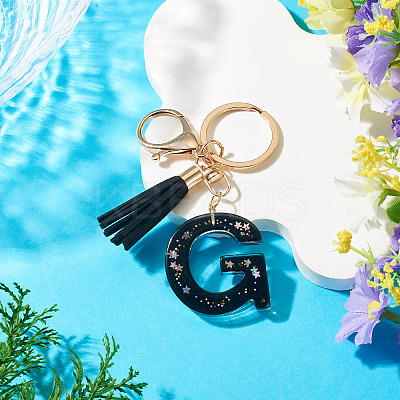1Pc Resin Letter Keychains KEYC-TADJ0001-09G-1